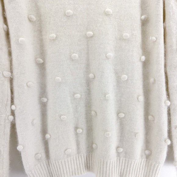 J. Crew Wallace White Angora Rabbit Hair Super Soft Bauble Boat Neck Sweater - Picture 4 of 8